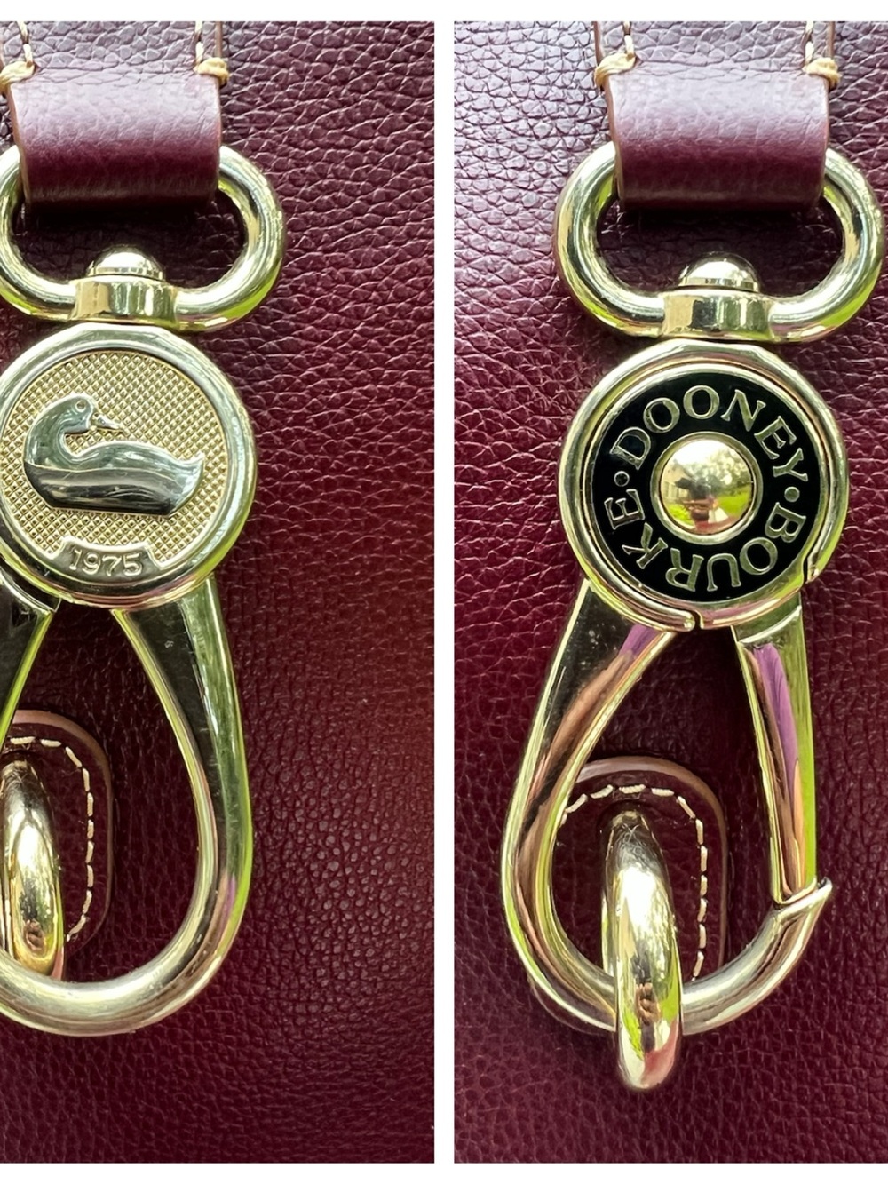 DOONEY & BOURKE LOGO LOCK TOSCANO LEATHER SHOULDER BAG, KEY CHAIN & LARGE POUCH - Picture 3 of 11